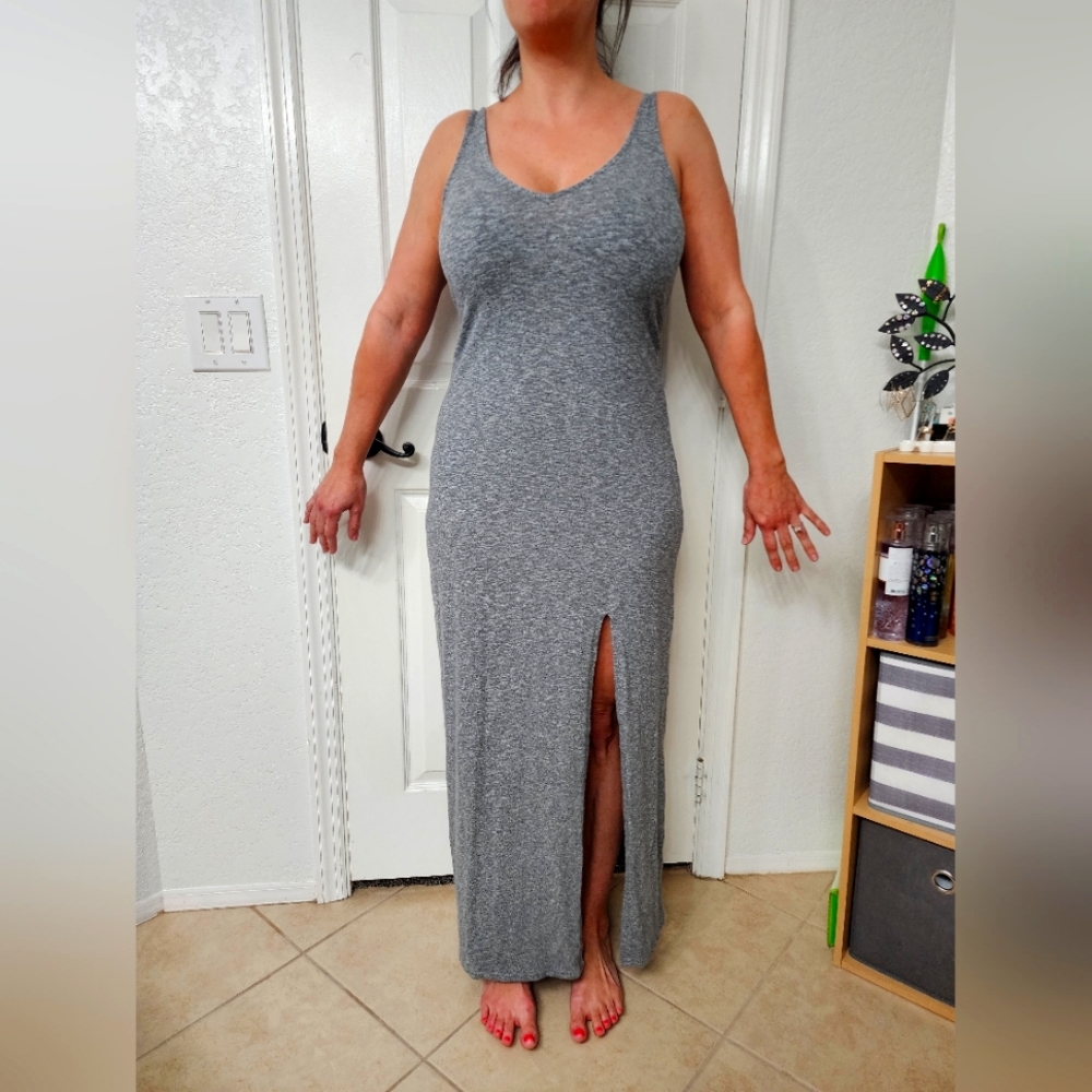Express long Gray Dress Cotton / polyester blend size M